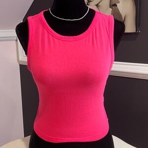 h&m neon pink tank top xs